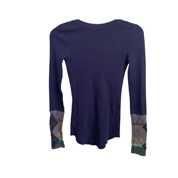 FREE PEOPLE Kombucha Crochet Cuff Thermal Aubergine Purple XS ASO Elena Gilbert - Picture 2 of 11